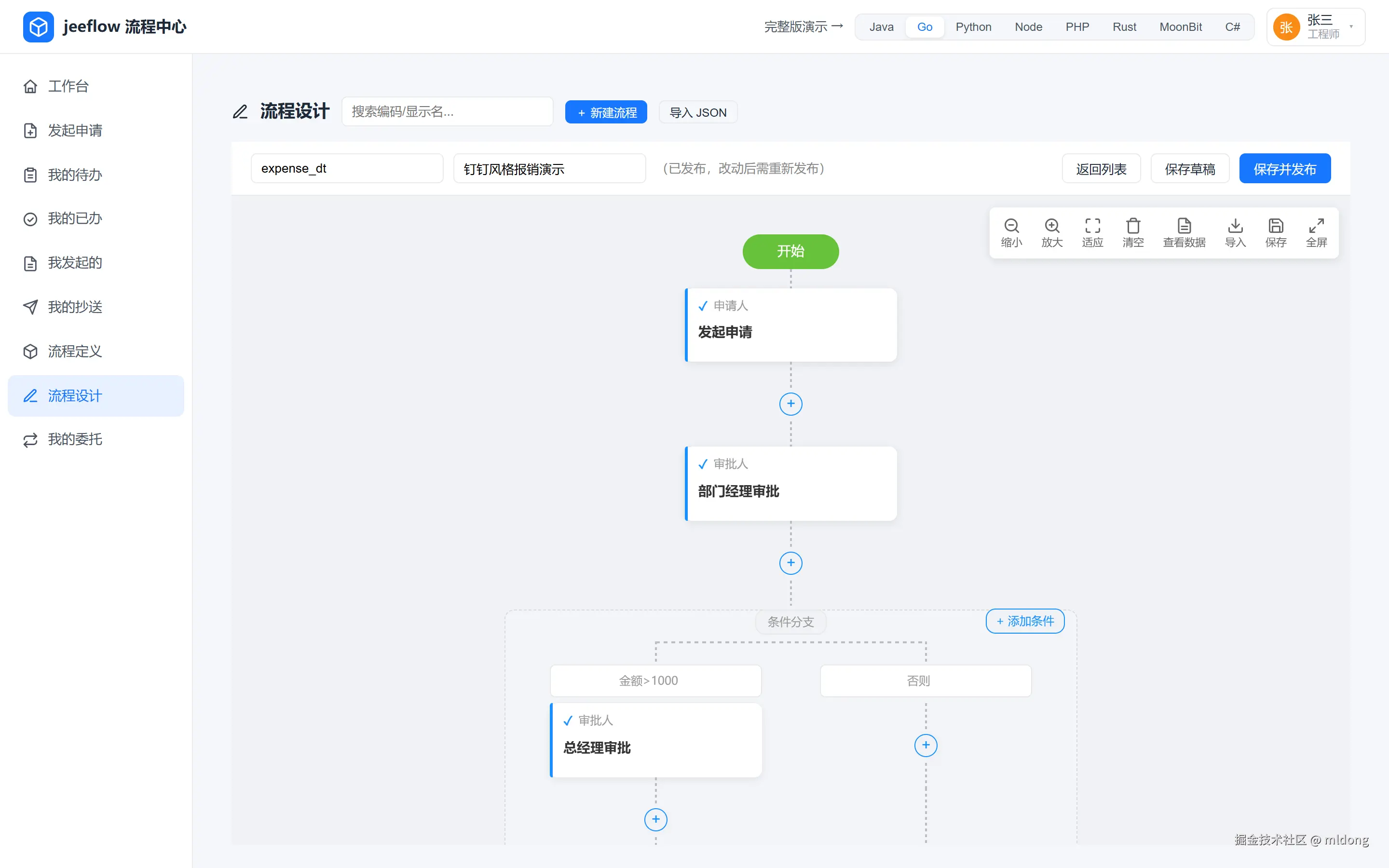 演示站：设计稿导入后渲染成钉钉树形