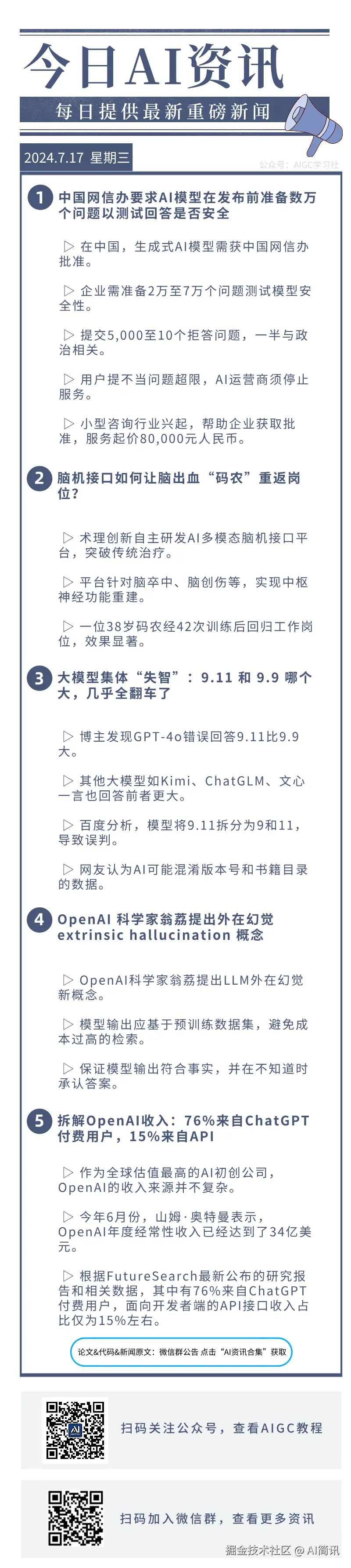 AI简讯于2024-07-17 10:28发布的图片